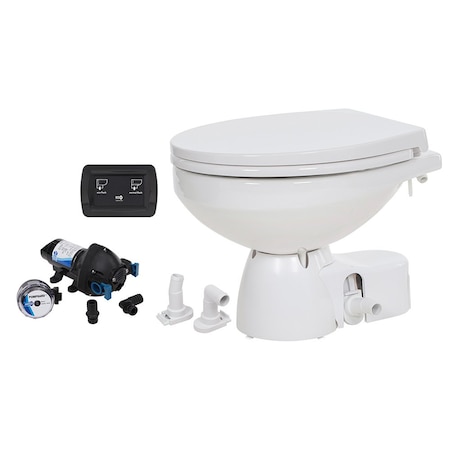 Jabsco Quiet Flush E2 Raw Water Toilet Regular Bowl, 12V Soft Close Lid 38245-4192RSP